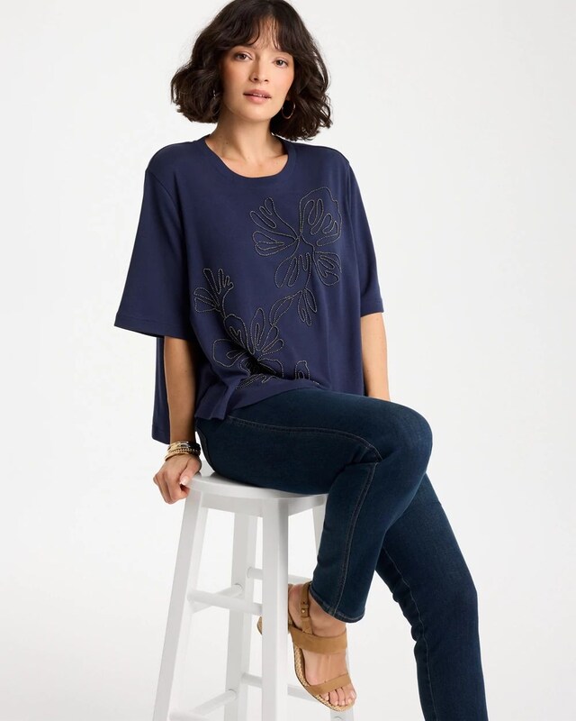 Caviar Beaded Cotton Tee - image 2